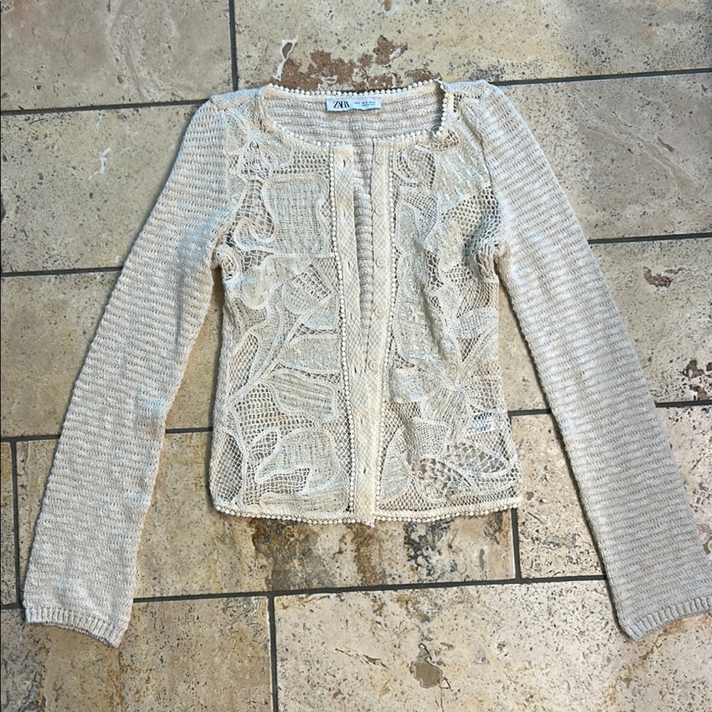 Zara open knit cardigan